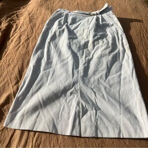 Vintage Sophisticate Miss Cream Belted Corduroy Belted Midi Skirt Size 10